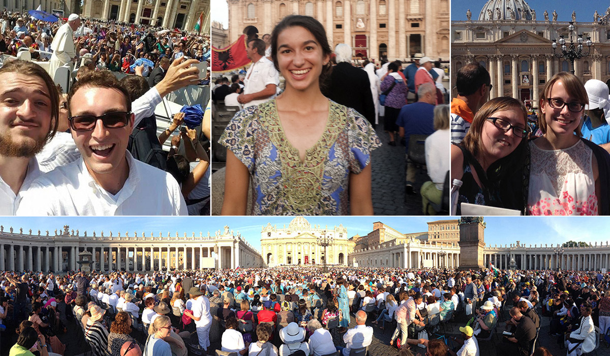 Catholic University students in St. Peter's Square